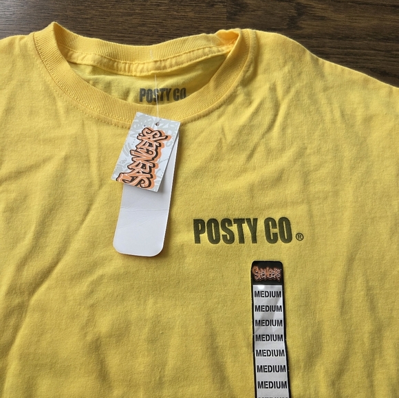 Nwt Posty Co. Yellow Men's T-Shirt Sz.M - Picture 2 of 7